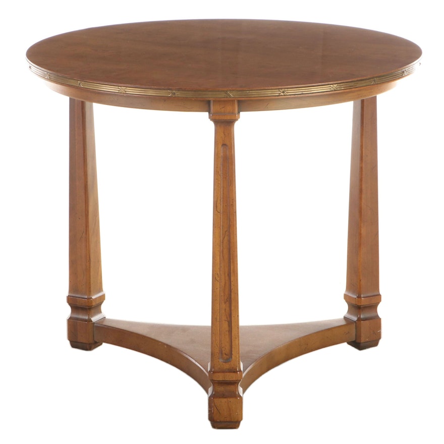 Empire Style Brass-Mounted Cherrywood Side Table, 20th Century