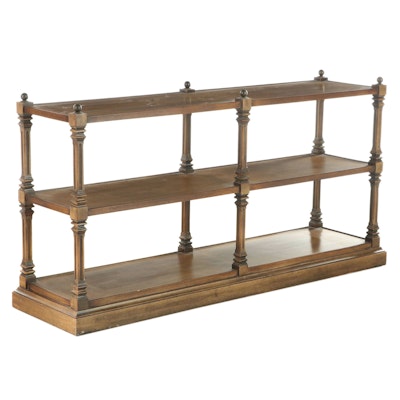 Brandt Neoclassical Style Walnut Three-Tier Bookcase, Mid to Late 20th Century