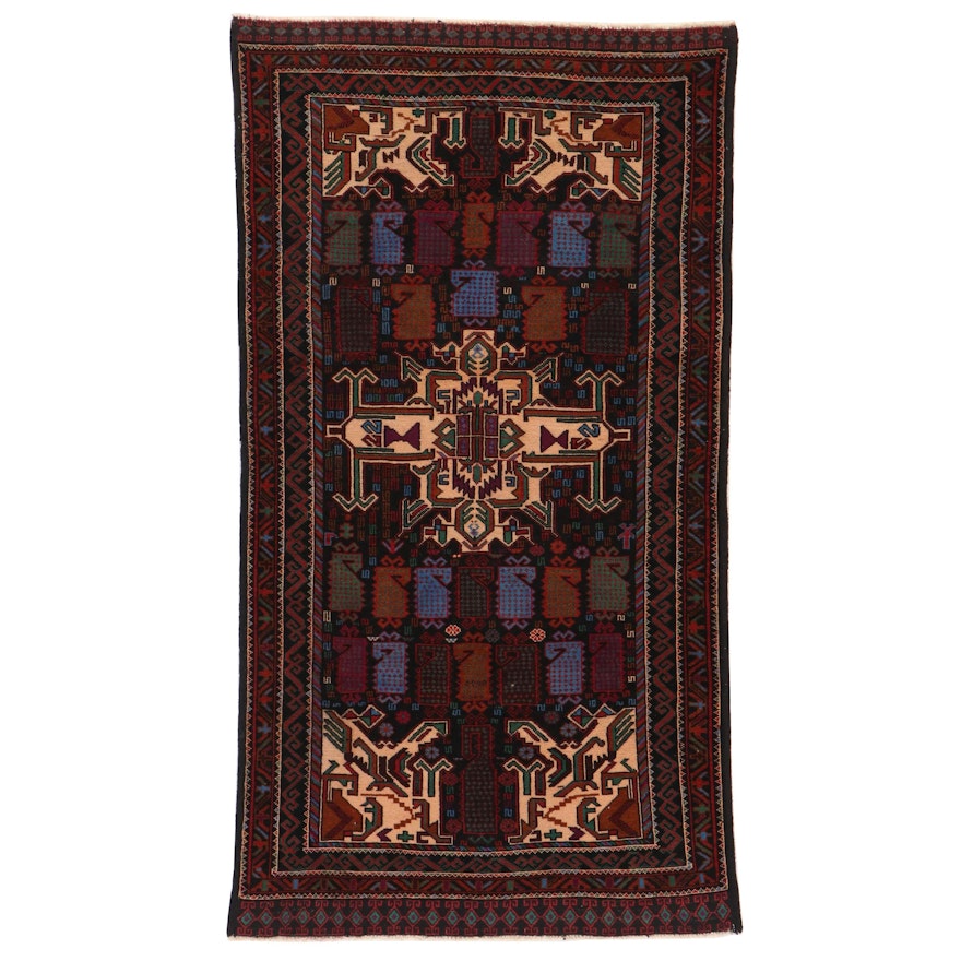3'9 x 6'10 Hand-Knotted Persian Baluch Rug, 2000s