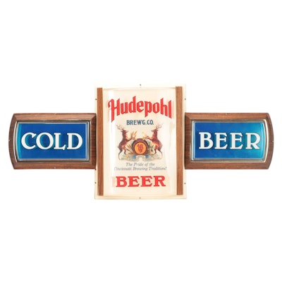 Hudepohl Brewing Co. Beer Advertising Wall Sign, Circa 1970s
