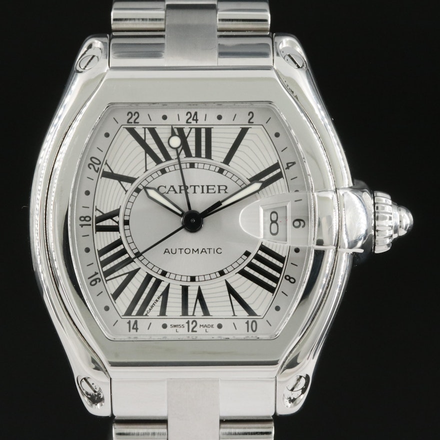 Cartier Roadster GMT Stainless Steel Wristwatch