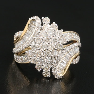 1.95 CTW Diamond Cluster Ring in Sterling