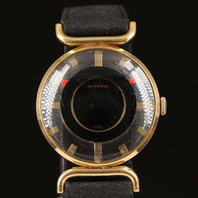 Swiss Juvenia Skeleton Mystery Dial Wristwatch