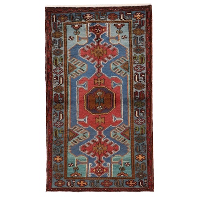 2'9 x 4'10 Hand-Knotted Viss Style Persian Northwest Village Rug, 1960s