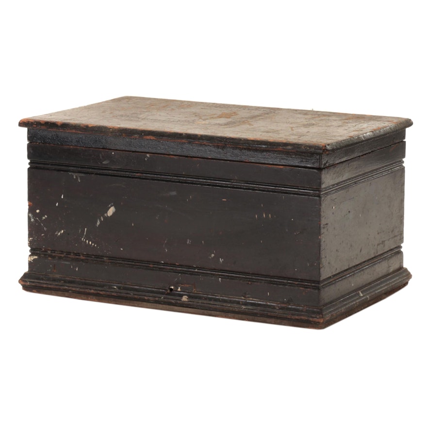 Primitive Painted Pine Flat Top Chest, 19th Century