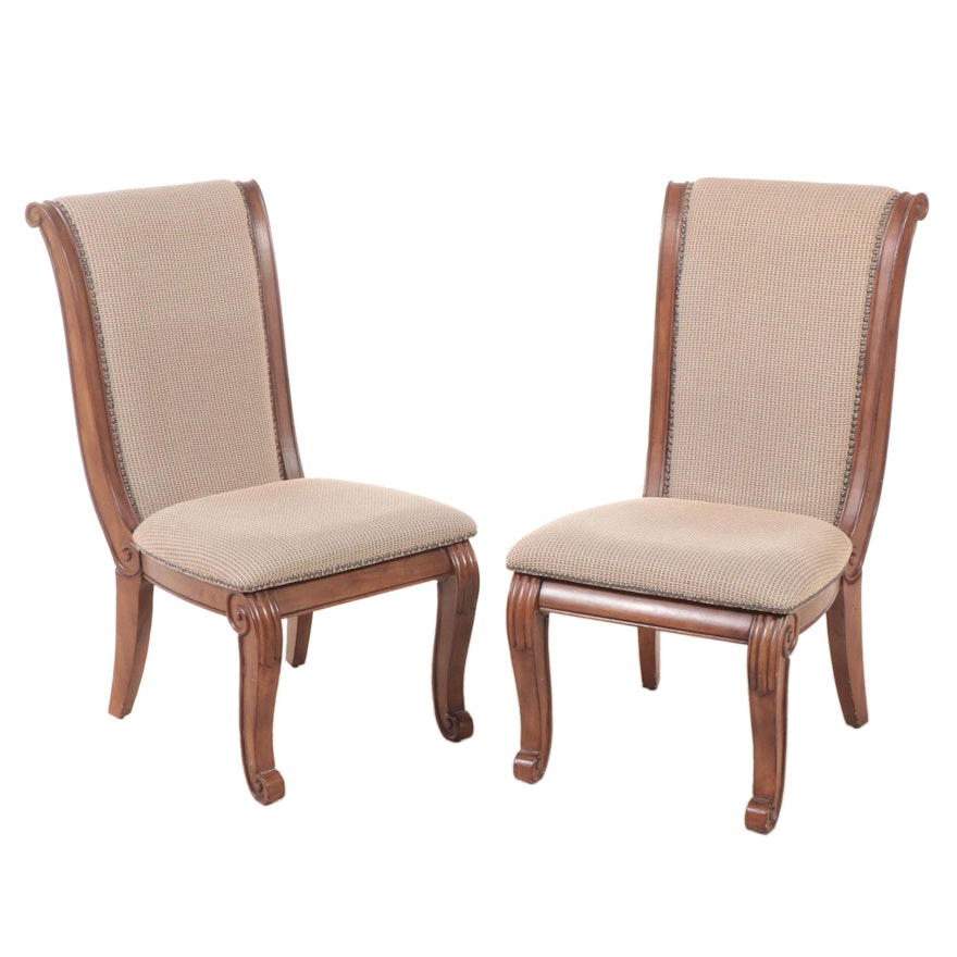 Pair of Klaussner International Classical Style Custom-Upholstered Side Chairs
