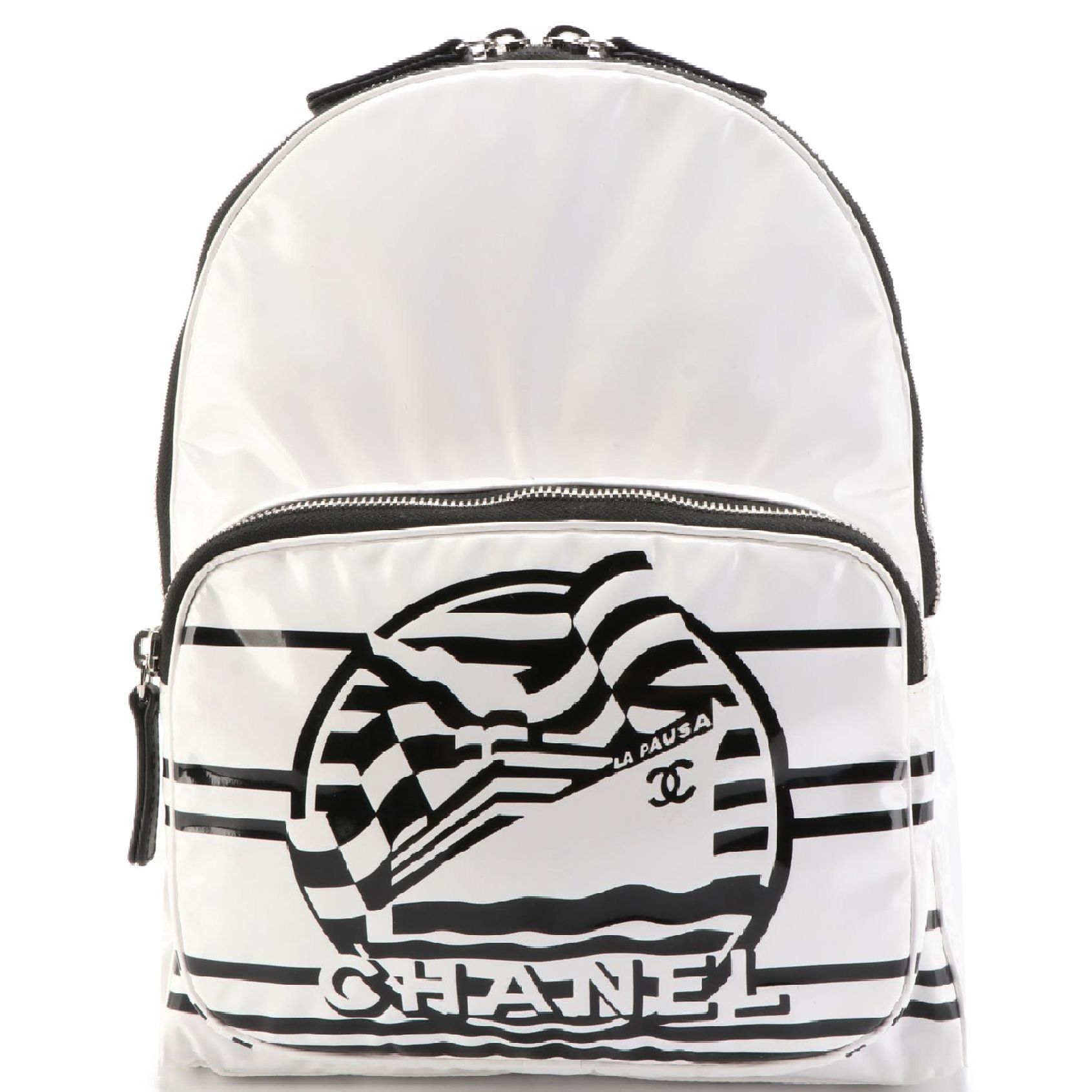 Chanel La Pausa Vinyl Backpack Purse with Box EBTH