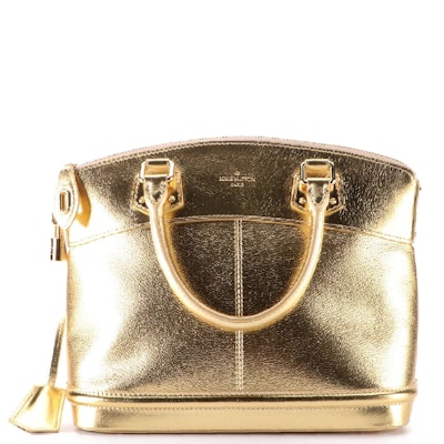 Louis Vuitton Lockit Bag in Gold Metallic Suhali Leather