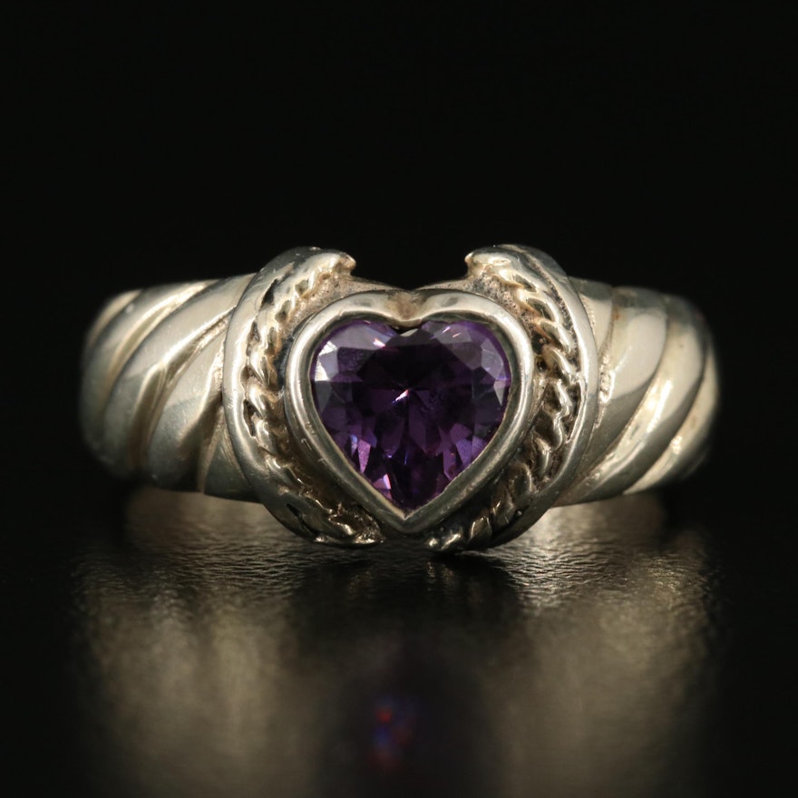 Sterling Cubic Zirconia Heart Ring