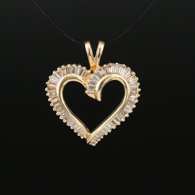 14K 1.02 CTW Diamond Heart Pendant