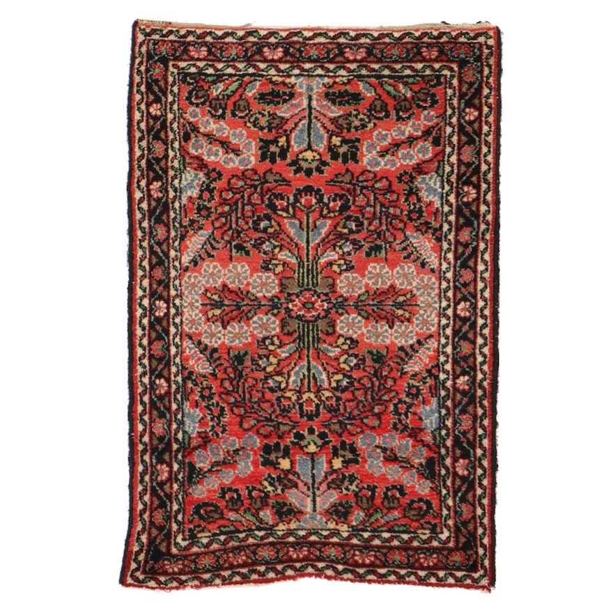 2' x 3'1 Hand-Knotted Persian Dargazine Rug, 1920s