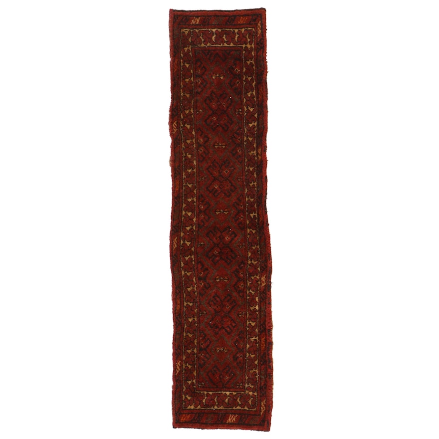 1'2 x 4'9 Han-Knotted Persian Turkmen Rug, circa 1920s