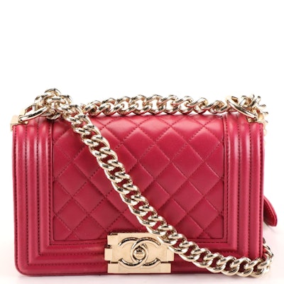 Chanel Boy Flap Small Shoulder Bag in Quilted Lambskin Leather