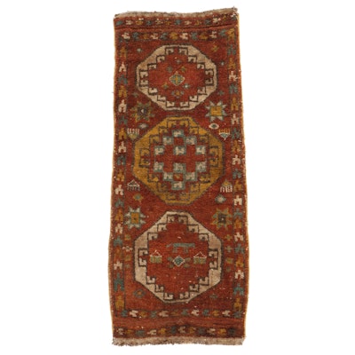 1'6 x 3'8 Hand-Knotted East Turkestan Rug, Circa 1910