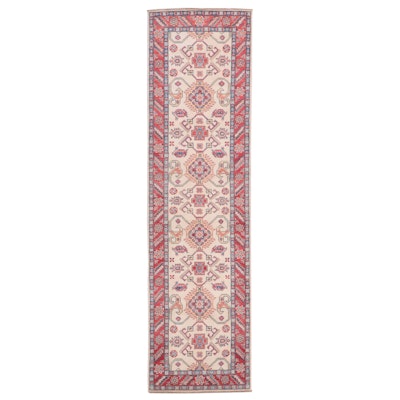 2'8 x 9'11 Hand-Knotted Pakistani Kazak-Style Carpet Runner