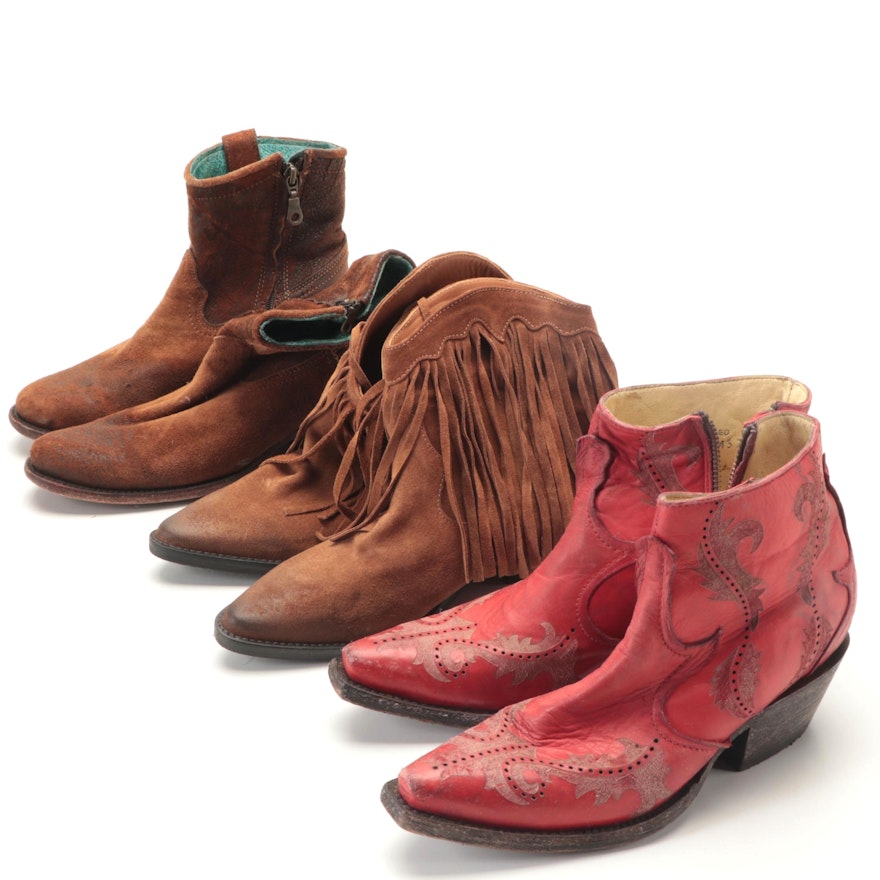 Corral Side-Zip Boots with Sundance Fringe Boots