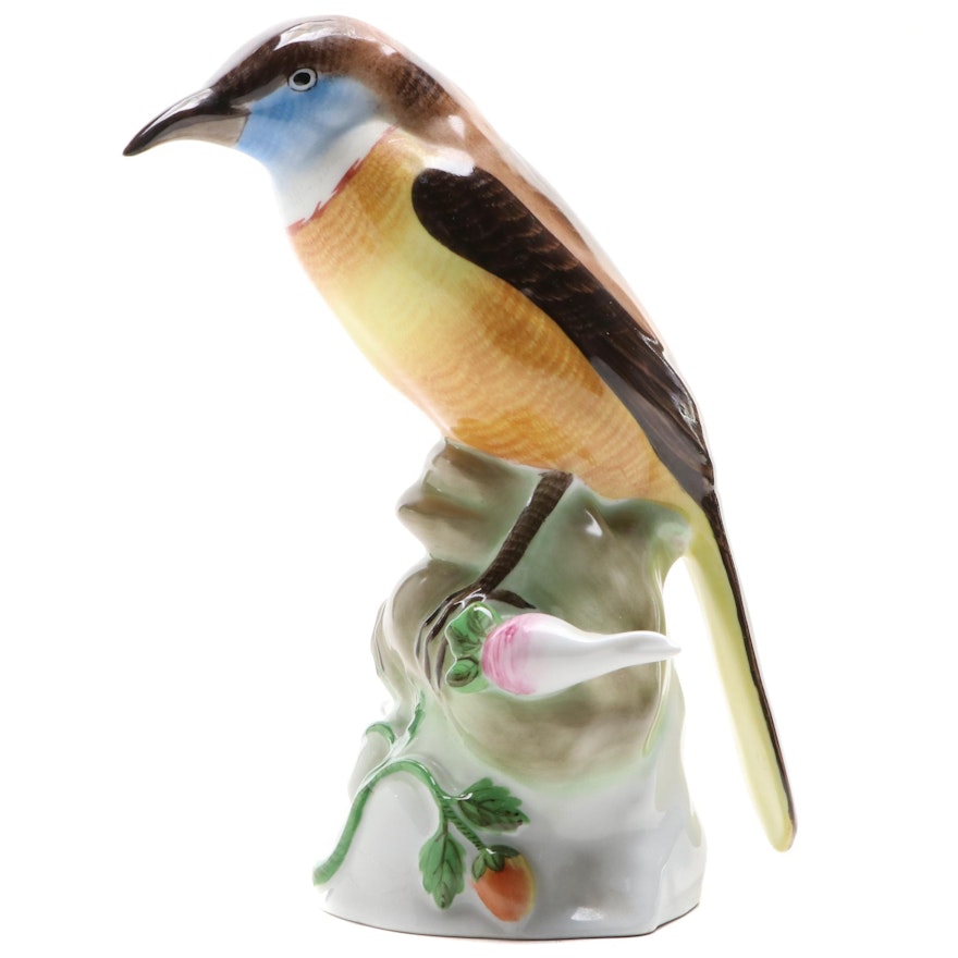 Herend Natural "Nightingale Bird" Porcelain Figurine