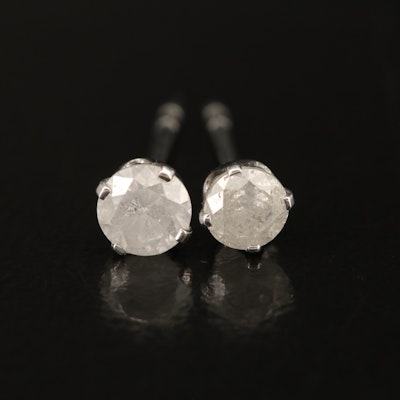Sterling Diamond Stud Earrings