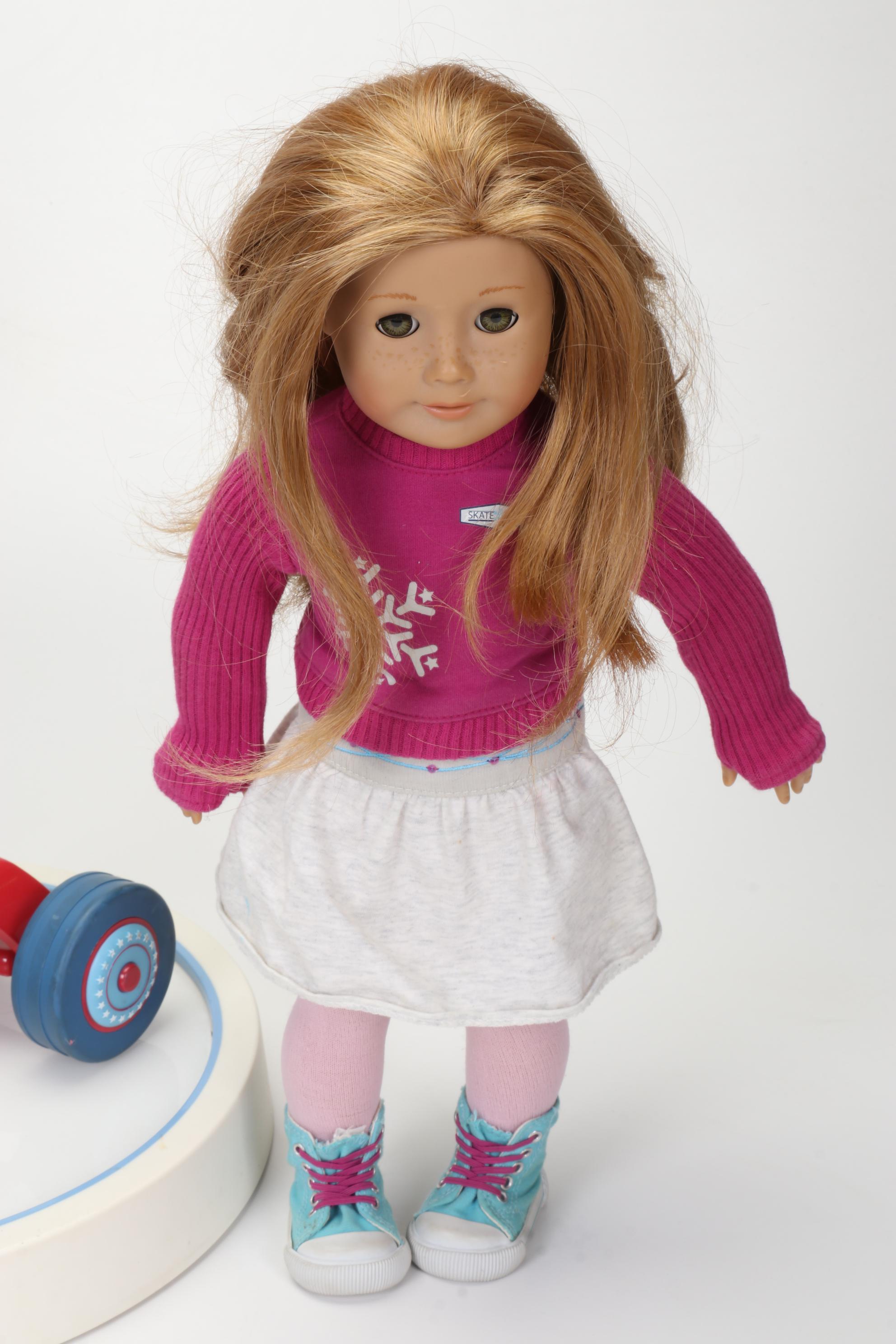 American Girl Doll "Mia" with Skate Club, Tricycle, Bathtub, and