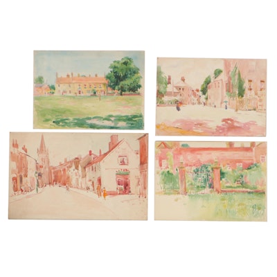 Corinne Margaret Cunningham Watercolor Paintings of Urban Landscapes, 1929