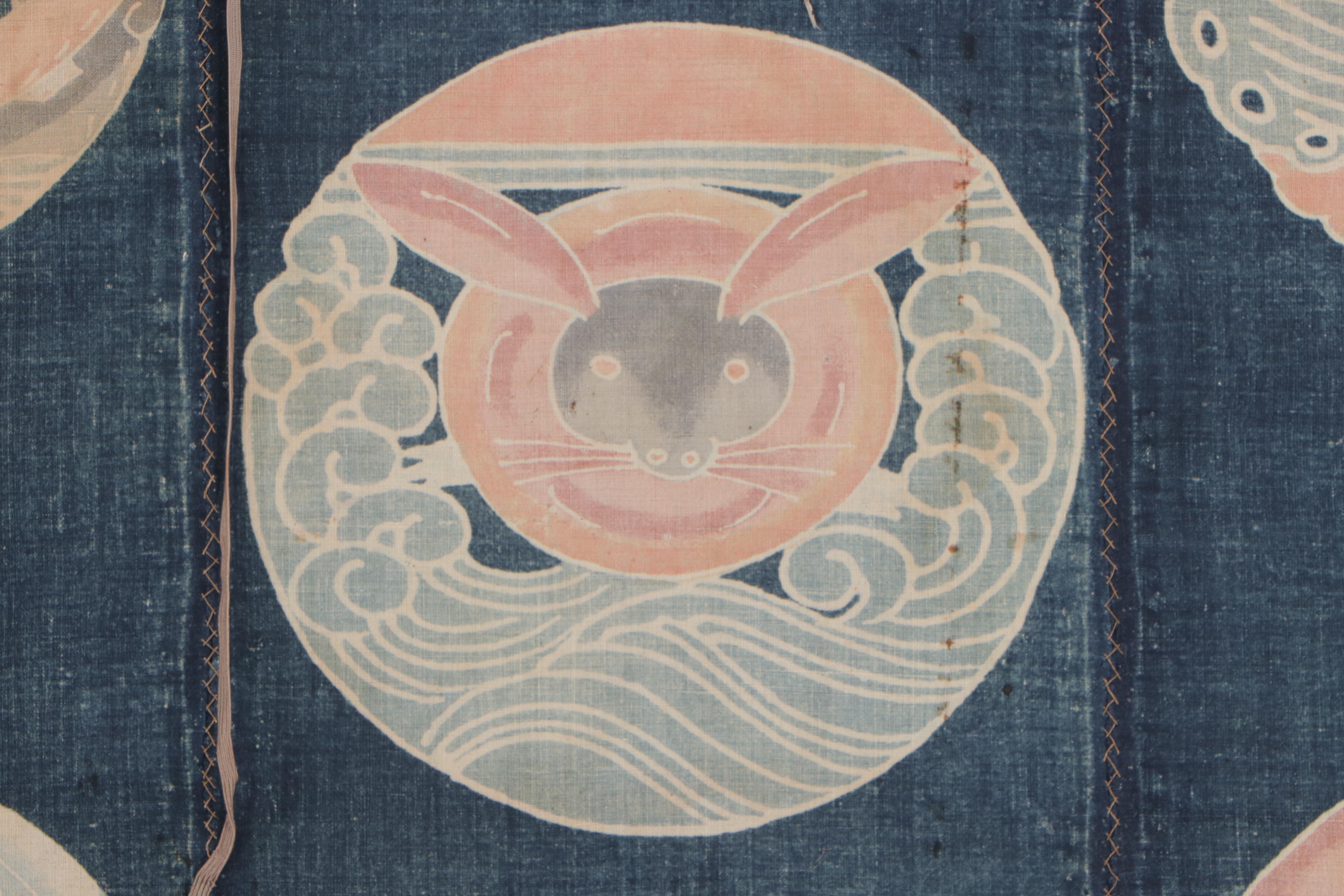 Japanese Tsutsugaki Futon Cover Fashioned into Wall Hanging Scroll EBTH