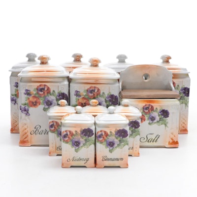 Victoria China Porcelain Canister Set, Early to Mid 20th Century