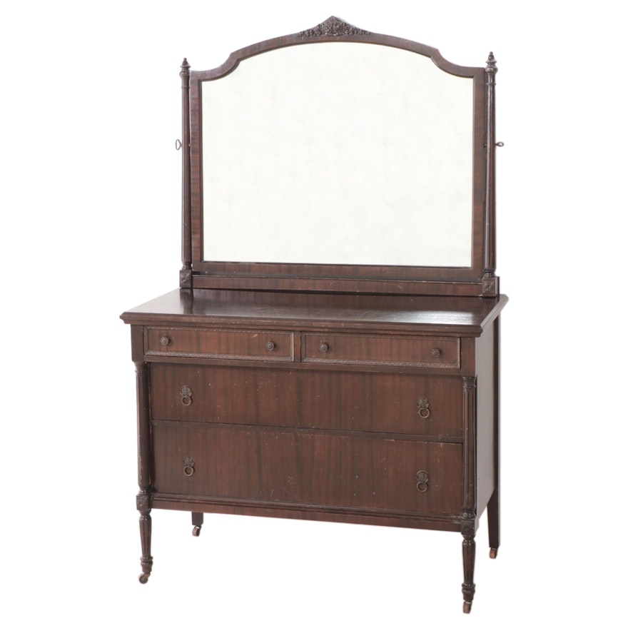 Neoclassical Style Mahogany Four-Drawer Dresser, Early 20th Century