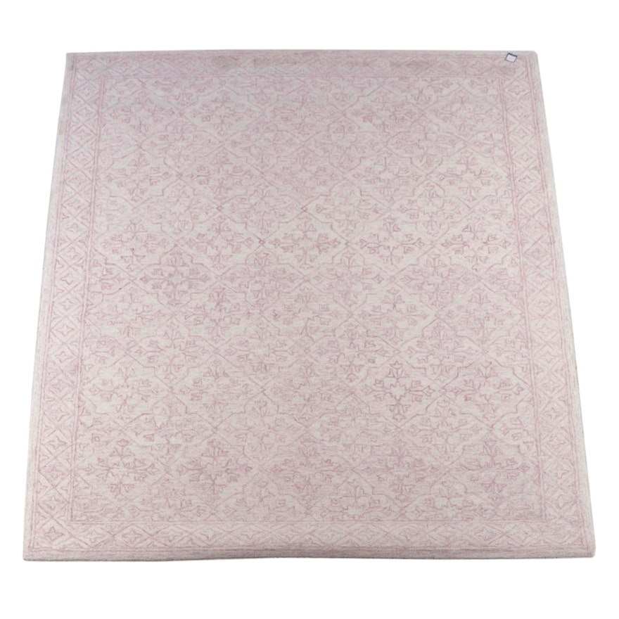 9'1 x 12' Hand-Tufted Threshold Argyle Blush Pink Room Sized Rug