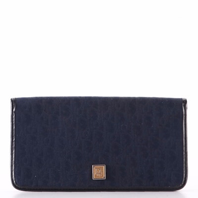 Christian Dior Navy Signature Canvas and Leather Clutch Wallet