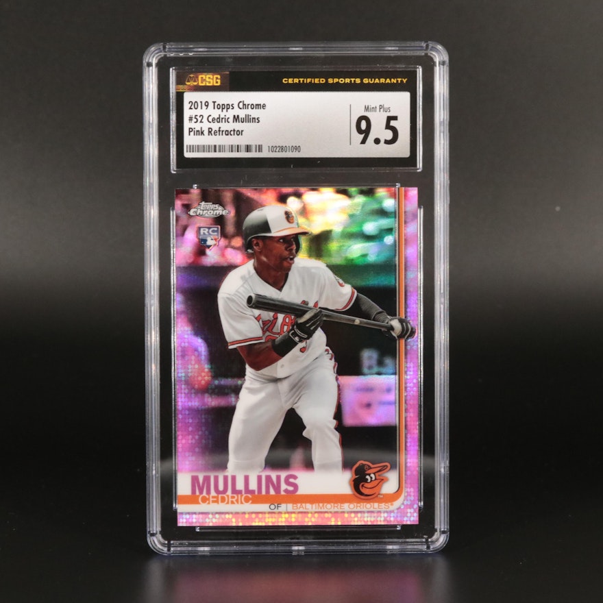 2019 Topps Chrome Pink Refractor Rookie Cedric Mullins CSG 9.5 Orioles #52