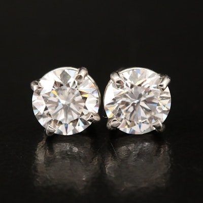 Platinum 2.22 CTW Lab Grown Diamond Stud Earrings with IGI Reports