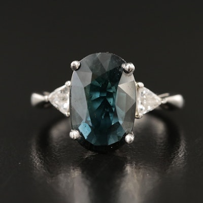Platinum 3.97 CT Sapphire and Diamond Ring