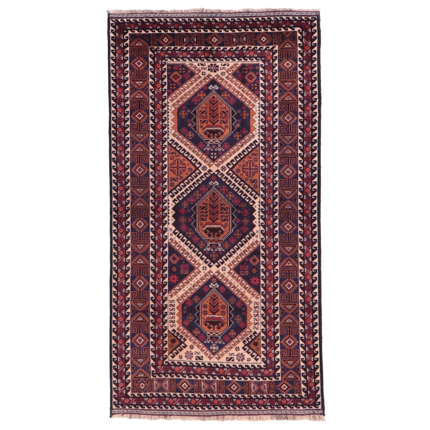 3'7 x 6'11 Hand-Knotted Afghan Aimaq Area Rug