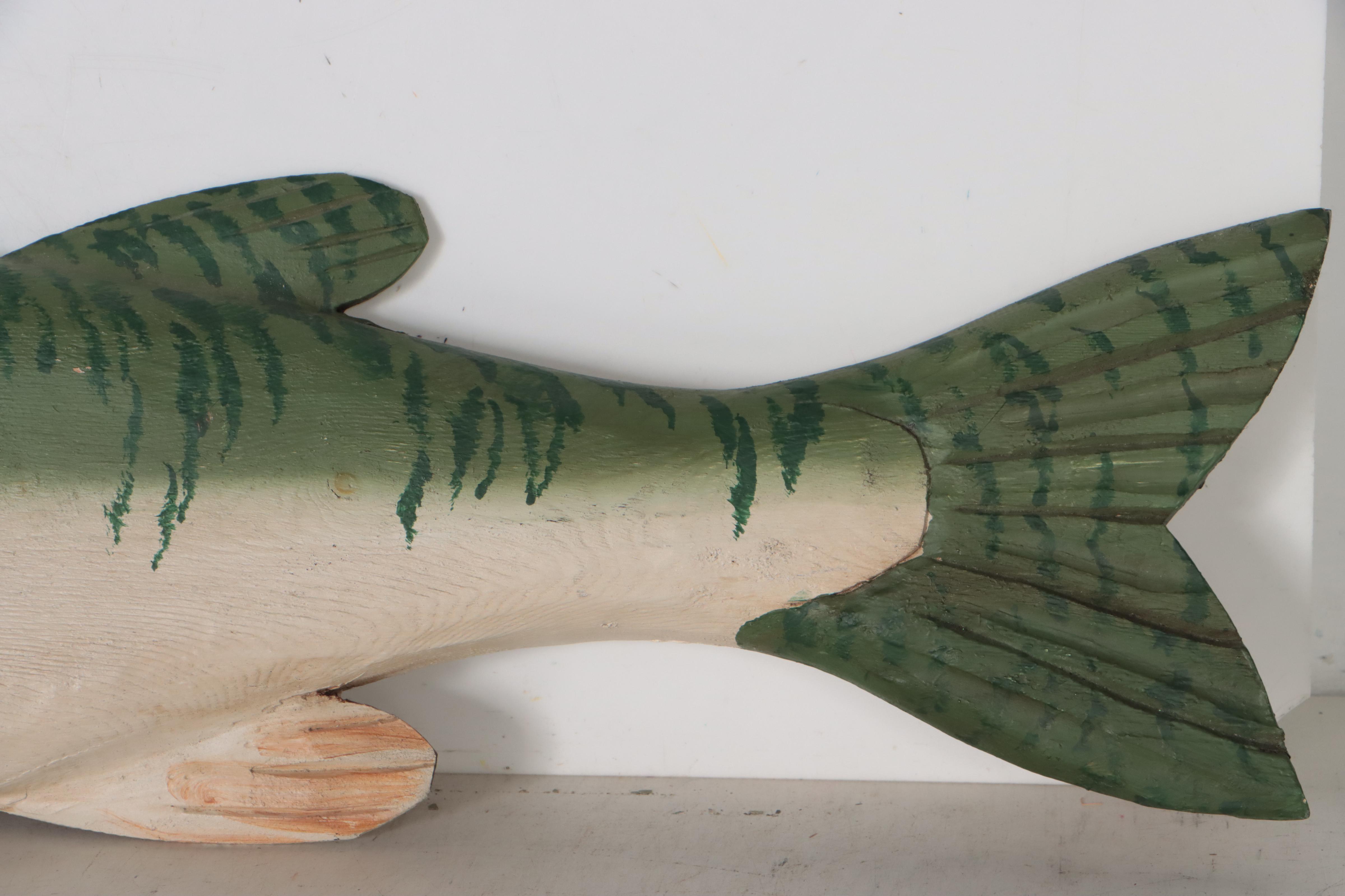 Guy Leslie Carved Wooden Fish Wall Hanging, 1997 EBTH