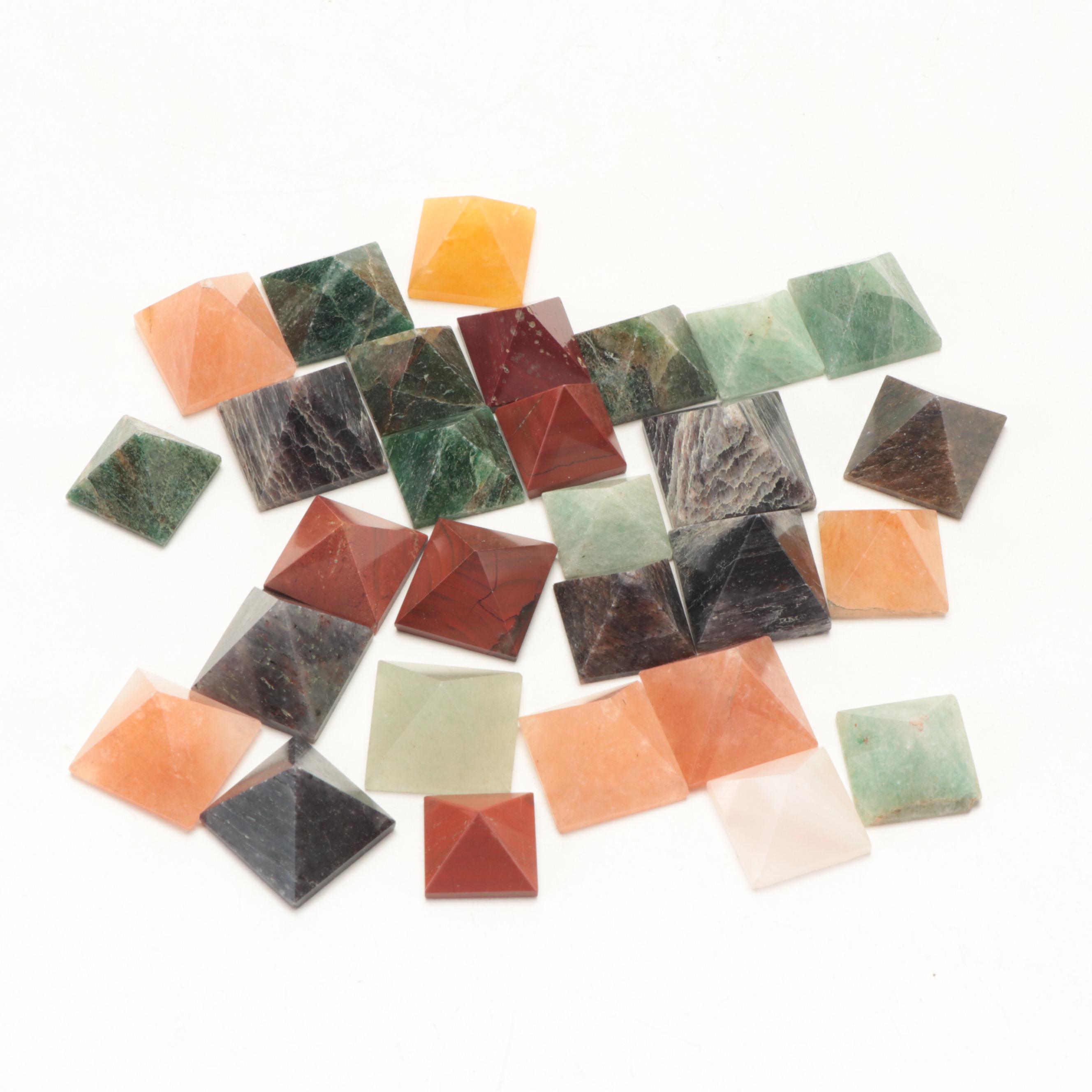 Carved Tiger's Eye Buddha Bust, Fluorite Ganesh, More Pyramids and