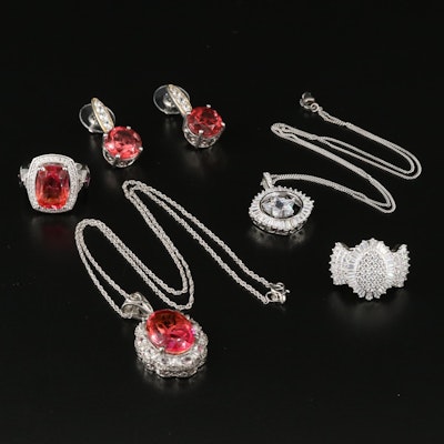 Zircon, Garnet and Cubic Zirconia Featured in Sterling Jewelry