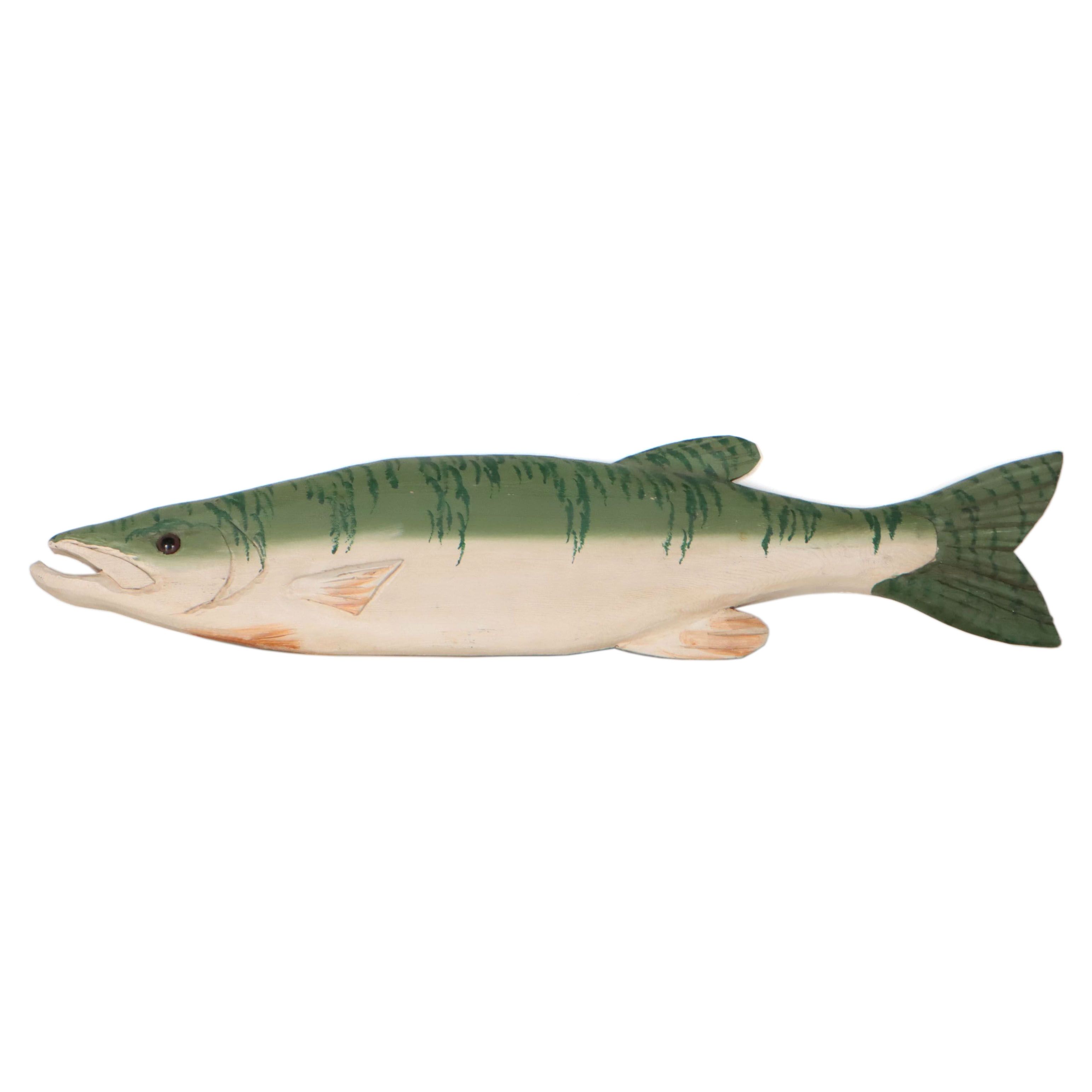 Guy Leslie Carved Wooden Fish Wall Hanging, 1997 EBTH