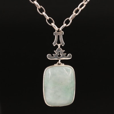 East Asian Style Sterling Jadeite Necklace