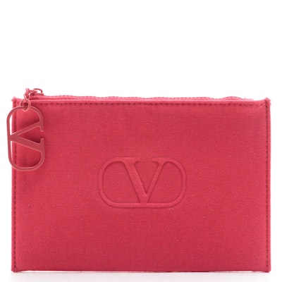 Valentino Promotional Zip Pouch in Recycled Textiles and Plastic