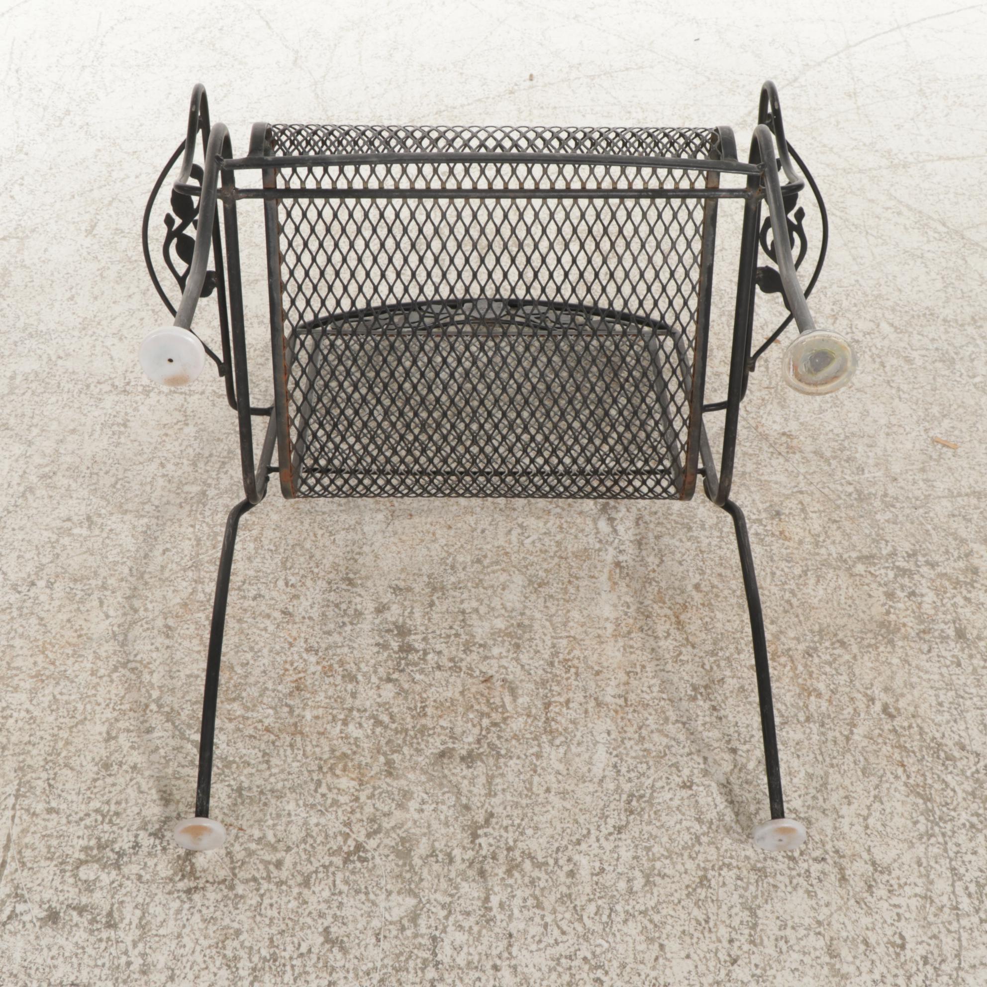 Metal Mesh Patio Dining Table and Four Chairs EBTH