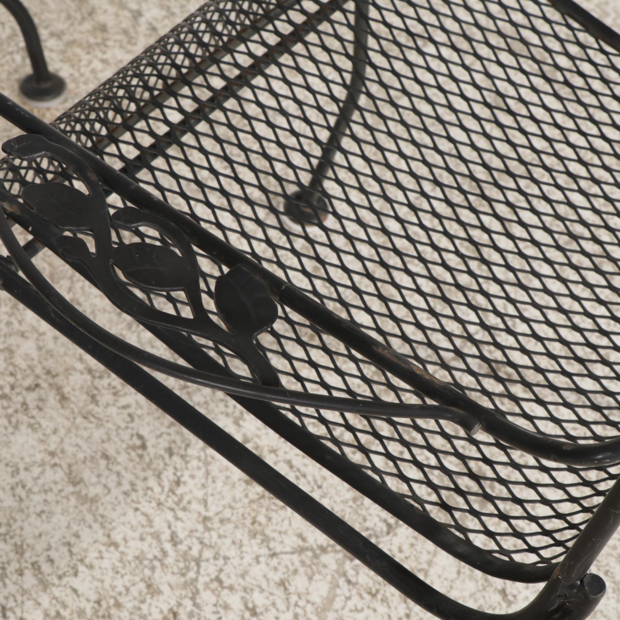 Metal Mesh Patio Dining Table and Four Chairs EBTH