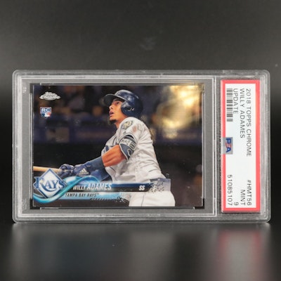 2018 Topps Chrome Update Rookie Willy Adames PSA 9 Tampa Bay Rays #HMT56