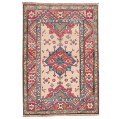 2'4 x 2'8 Hand-Knotted Afghan Kazak Accent Rug