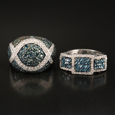 Sterling Pavé Diamond Rings