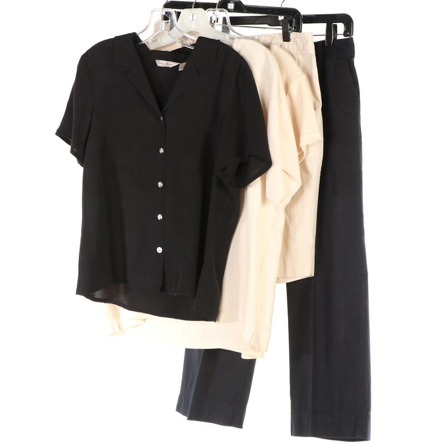 Tommy Bahama Silk Tops, Camp Shirt, Shorts, and Cropped Pants
