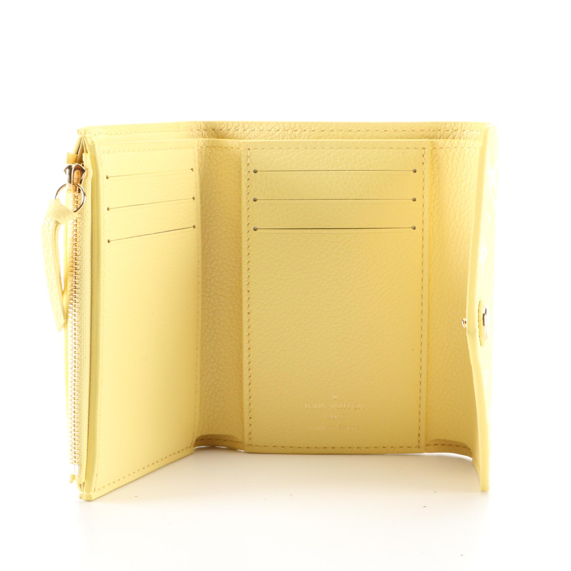 Louis Vuitton Victorine Wallet in Lemon Curd Monogram Empreinte Leather