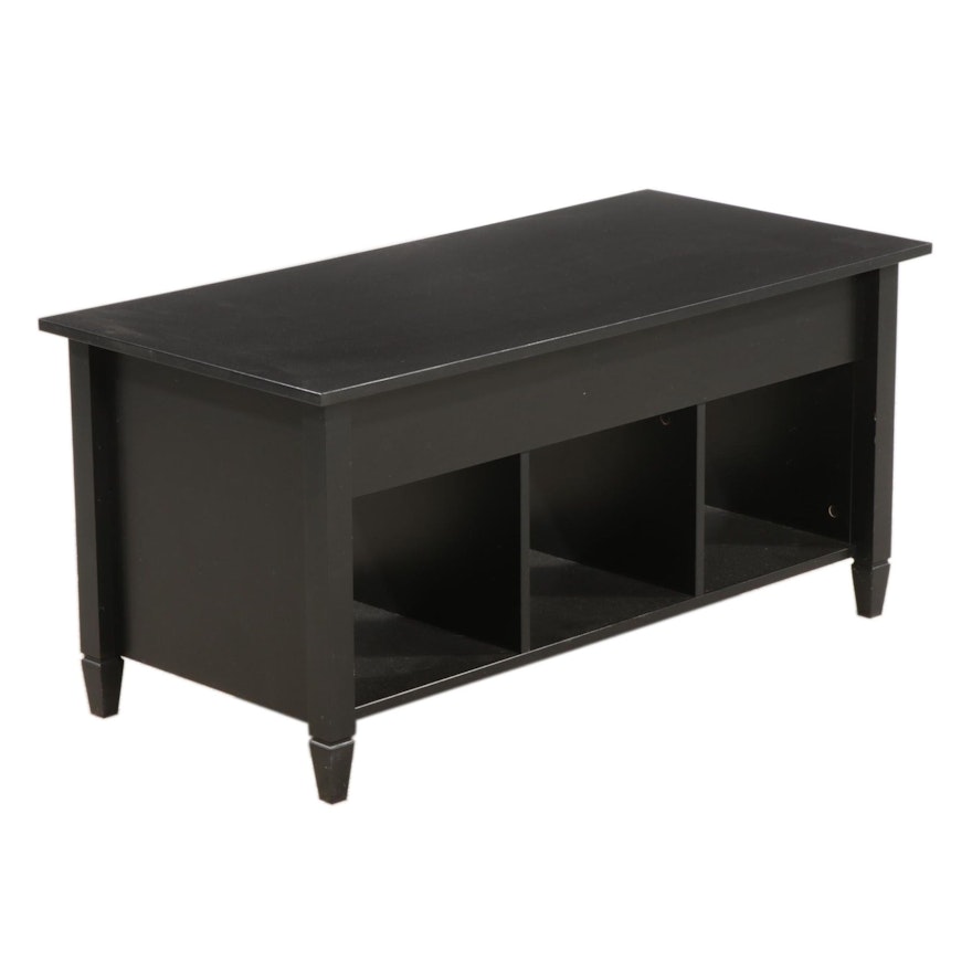 Contemporary Black Finished Lift-Top Cabinet