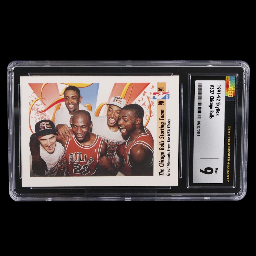 1991 SkyBox Chicago Bulls #337 Graded CSG 9 Mint Basketball Card