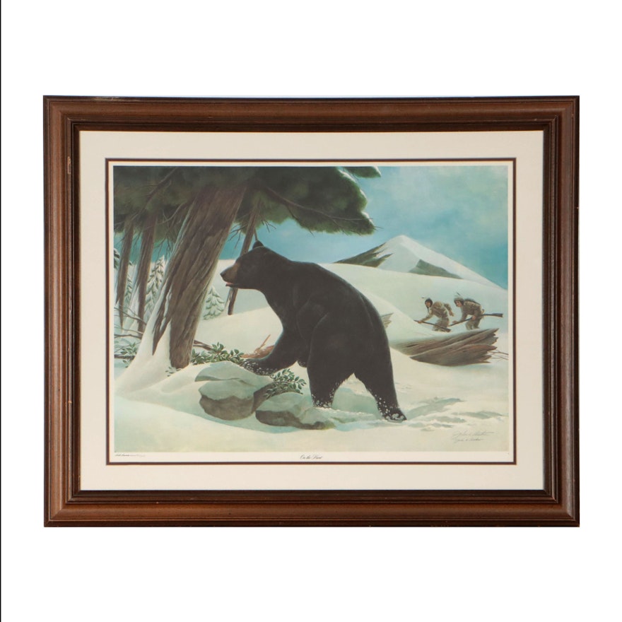 John Ruthven Offset Lithograph "On the Hunt"