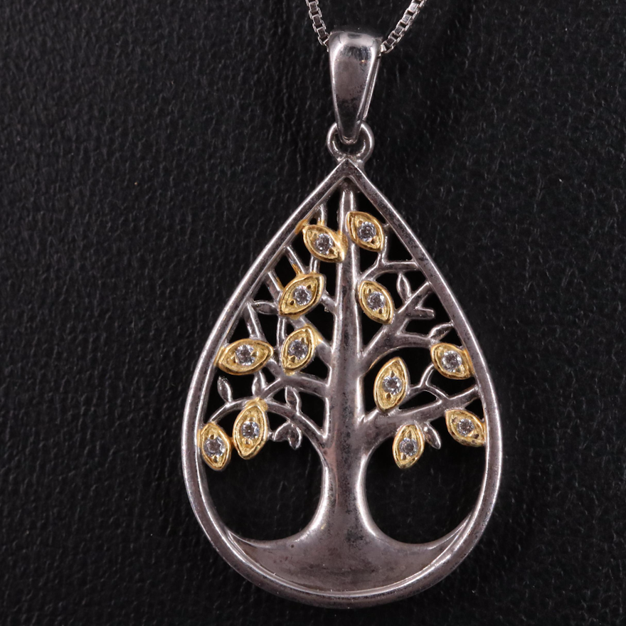 Sterling Tree Pendant Necklace